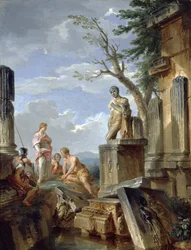 Ruins with a Sibyl and other Figures